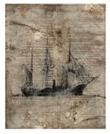 Inspire an air of literary intrigue in your home office or study with this abstract Leftbank wall art of a mysterious pirate ship printed on a reproduction of an old document. Inspire an air of literary intrigue in your home office or study with this abstract Leftbank wall art of a mysterious pirate ship printed on a reproduction of an old document.