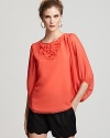 Trina Turk Blouse - Melody In Bloom Embellished Chiffon