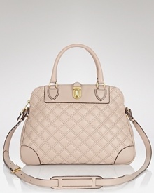 Marc Jacobs gives us a new reason to trade our usual slouchy styles for pretty polish. This structured satchel features quilted leather and a deceptively roomy shape for all of your cool girl (lady) essentials. Marc Jacobs gives us a new reason to trade our usual slouchy styles for pretty polish. This structured satchel features quilted leather and a deceptively roomy shape for all of your cool girl (lady) essentials.