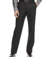 Upgrade your professional look with these modern, slim-fit pants from Calvin Klein.