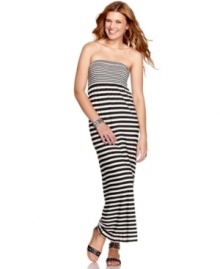 Seize the day in this striped and strapless maxi from JJ Basics! When paired with embellished sandals, this dress is the ultimate in chic, effortless style! Seize the day in this striped and strapless maxi from JJ Basics! When paired with embellished sandals, this dress is the ultimate in chic, effortless style!