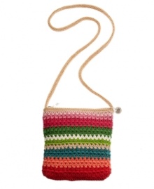 A casual crossbody is a boho-girl essential. This adventure-ready style by The Sak features all-over crochet, a signature charm and silvertone hardware. A casual crossbody is a boho-girl essential. This adventure-ready style by The Sak features all-over crochet, a signature charm and silvertone hardware.