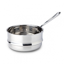 Double Boilers nest inside sauce pans, creating a gentle means for whisking together sauces that can't take direct heat such as chocolate, cheese and cream. This Universal Double Boiler Insert fits 8 diameter sauce pans. Double Boilers nest inside sauce pans, creating a gentle means for whisking together sauces that can't take direct heat such as chocolate, cheese and cream. This Universal Double Boiler Insert fits 8 diameter sauce pans.