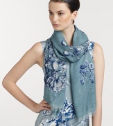 A glamorous jewel print dresses up this finespun cashmere/silk blend design.52 X 7070% cashmere/30% silkDry cleanMade in Italy