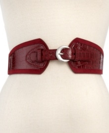 For an instant hourglass effect, slip on this stunning statement piece from Style&co. that features faux croc-embossed leather tabs and chic silver-tone buckle. For an instant hourglass effect, slip on this stunning statement piece from Style&co. that features faux croc-embossed leather tabs and chic silver-tone buckle.