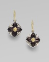 From the Iris Collection. A floral design set in sterling silver with 18k gold details. Sterling silver 18k gold Drop, about 1 18k gold ear wire Imported 