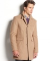 Perfect for a night on the town, this stylish Kenneth Cole wool-blend walking coat was made for showing off.