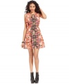 Kaleidoscopic florals make this flirty Bar III dress a bright statement for fall style!