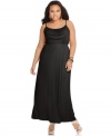 Hit the town in effortless style with this plus size maxi dress from Soprano, where a tiered bib of crisp pleats creates a gorgeous accent! (Clearance)