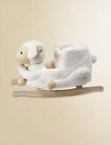 An ultra-soft, ultra-cuddly plush rocker constructed in solid wood with a safety buckle to keep baby in place.14.5D x 25.5L x 15.5HSeat measurement: 9W X 6DRecommended for babies 9-24 months and up to 30lbs.Imported An ultra-soft, ultra-cuddly plush rocker constructed in solid wood with a safety buckle to keep baby in place.14.5D x 25.5L x 15.5HSeat measurement: 9W X 6DRecommended for babies 9-24 months and up to 30lbs.Imported