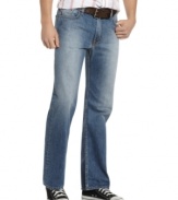 Keep it casual when you're off the clock and jump into these blasted straight leg blues from Lucky Brand Jeans.