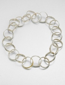A beautiful link design with sleek sterling silver and radiant 24k gold concave rings. Sterling silver24k goldLength, about 23.6Slip-on styleImported A beautiful link design with sleek sterling silver and radiant 24k gold concave rings. Sterling silver24k goldLength, about 23.6Slip-on styleImported