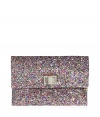Pack a seriously stylish punch with this glitter-covered clutch from cult-favorite accessory designer Anya Hindmarch - Classic rectangle shape, front 14kt gold-plated twist-lock closure, allover glitter embellishment - Style with a sleek cocktail frock or a flirty club-ready look