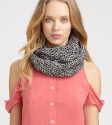 An inspired design in a soft silk/cotton scale print, generous enough to wrap lavishly.70% cotton/30% silkEyelash fringeAbout 28 X 72Dry cleanImported
