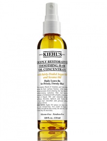 A rich blend of argan and 5 natural oils seal hair cuticle, locking out humidity and frizz. This formula is clinically proven to reduce 65% of frizz even in 80% humidity. · 8x the concentration of traditional conditioners. ·Argan oil: Restores smoothness, strength ·Safflower seed oil: Moisturizes, nurtures and adds luster ·Sesame, apricot and jojoba oils provide a nourishing and lightweight veil of vitamins and lipids. Made in USA. 4 oz. A rich blend of argan and 5 natural oils seal hair cuticle, locking out humidity and frizz. This formula is clinically proven to reduce 65% of frizz even in 80% humidity. · 8x the concentration of traditional conditioners. ·Argan oil: Restores smoothness, strength ·Safflower seed oil: Moisturizes, nurtures and adds luster ·Sesame, apricot and jojoba oils provide a nourishing and lightweight veil of vitamins and lipids. Made in USA. 4 oz.