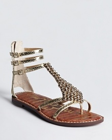 Heavy studs lend edge to Sam Edelman's Ginger sandals, a flat silhouette with enough attitude to go around.