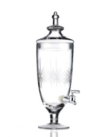 How refreshing. Now friends and family can help themselves to drinks with the Jamestown drink dispenser from Godinger. Stars etched in clear crystal add a festive touch to a brilliant entertaining essential. How refreshing. Now friends and family can help themselves to drinks with the Jamestown drink dispenser from Godinger. Stars etched in clear crystal add a festive touch to a brilliant entertaining essential.