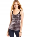 Sparkle and shine in Eyeshadow's sequin-embellished tank top -- a fun and glitzy addition to your holiday wardrobe!