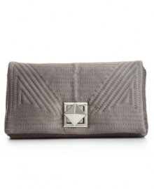 When your next big night out calls for a little glamour, grab this gorgeous clutch by Jessica McClintock. An oversized stud closure decorates front while trapunto detailing adds unique appeal. When your next big night out calls for a little glamour, grab this gorgeous clutch by Jessica McClintock. An oversized stud closure decorates front while trapunto detailing adds unique appeal.