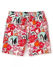 Take a vacation from basic swimwear and slip into these penguin-print Velebrequin Moorea trunks for resort-ready cool. Take a vacation from basic swimwear and slip into these penguin-print Velebrequin Moorea trunks for resort-ready cool.