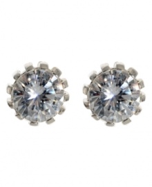 Finish your look with the right accents. These Betsey Johnson stud earrings wear well with a variety of looks. In silvertone mixed metal and crystal accents. Approximate diameter: 1/2 inch.