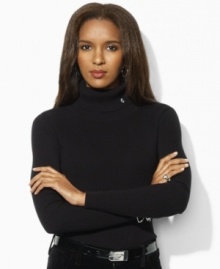 Knit for a feminine fit in soft ribbed cotton, this versatile petite Lauren by Ralph Lauren turtleneck is a chic seasonal essential. (Clearance) Knit for a feminine fit in soft ribbed cotton, this versatile petite Lauren by Ralph Lauren turtleneck is a chic seasonal essential. (Clearance)