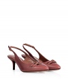 With their antique pink coloring and dainty double buckle detail, LAutre Choses pointy toe sling-backs are a chic choice for dressing up feminine daytime looks - Softly pointed toe, double buckled front detail, buckled sling-back - Low heel - Wear with everything from skinnies and tissue tees to printed skirts and silk tops