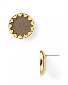 House of Harlow's leather inlaid Sunburst studs capture modern hippie style.