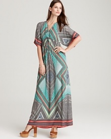 Calvin Klein Printed Kimono Maxi Dress