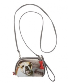 Pick your pooch and hit the road: with fleece trim and crossbody strap, this adorable wallet holds everything you need to take the dog for a walk and run a few errands. Pick your pooch and hit the road: with fleece trim and crossbody strap, this adorable wallet holds everything you need to take the dog for a walk and run a few errands.