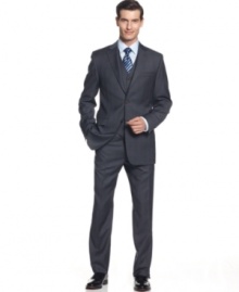 Score old-school sophistication with modern flair. This three-piece suit from Lauren by Ralph Lauren is a dapper look that lasts. Score old-school sophistication with modern flair. This three-piece suit from Lauren by Ralph Lauren is a dapper look that lasts.