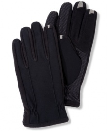Now you'll never have to put down that smartphone. Isotoner Smart Touch Tech Gloves combine cozy fleece lining with high-tech stretch fabric woven with touch screen-compatible conductive thread on the index finger, middle finger, and thumb of each hand. Now you'll never have to put down that smartphone. Isotoner Smart Touch Tech Gloves combine cozy fleece lining with high-tech stretch fabric woven with touch screen-compatible conductive thread on the index finger, middle finger, and thumb of each hand.