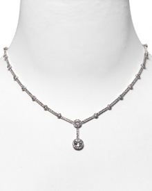 Nadri diamond bezel Y drop necklace. Crystal, cubic zirconium and diamond bezel Y shaped necklace. 4.95 ct. t.w.