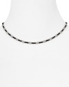 Bring luxe, dazzling shine to your look with this laser cut necklace in black rhodium and platinum plated sterling silver from Officina Bernardi.