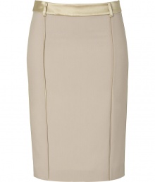 Shimmer into new season glamour in Philosophy di Alberta Ferrettis almond silk trimmed skirt, tailored to perfection with sleek paneled seaming - Full exposed metal two-way back zip, belt loops - Form-fitting - Pair with feminine tops and sky-high heels Shimmer into new season glamour in Philosophy di Alberta Ferrettis almond silk trimmed skirt, tailored to perfection with sleek paneled seaming - Full exposed metal two-way back zip, belt loops - Form-fitting - Pair with feminine tops and sky-high heels