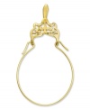 Keep all your favorite charms in place. This pretty polished charm holder features a fancy filigree design in 14k gold. Chain not included. Approximate length: 1-2/5 inches. Approximate width: 9/10 inch.