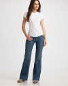 Add some vintage flare to your wardrobe with this curvy silhouette of light-rinse denim.THE FITMid rise Flare leg Rise, about 10 Inseam, about 33THE DETAILSZip fly Button closure Front and back welt pockets 98% cotton/2% elastane Machine wash Made in USA