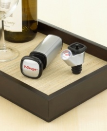 Leftover wine shouldn't be considered a loss. This innovative wine preserver is the first of its kind to actually show you when you've achieved the perfect vacuum, ensuring just the right amount of air removal for flawless flavor the second time around. Five-year warranty. Leftover wine shouldn't be considered a loss. This innovative wine preserver is the first of its kind to actually show you when you've achieved the perfect vacuum, ensuring just the right amount of air removal for flawless flavor the second time around. Five-year warranty.