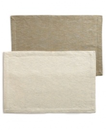 A solid that shines. The Shimmer Rib placemat from Dansk strikes a stylish balance in textured cotton strung with sparkling silver thread. A solid that shines. The Shimmer Rib placemat from Dansk strikes a stylish balance in textured cotton strung with sparkling silver thread.