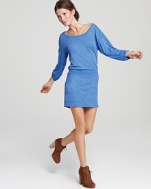 A vibrant hue highlights this easy C&C California dress, complete with pockets for a comfy (but still stylish) edge.