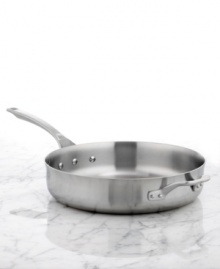 The professional's pick. Five layers of highly conductive metals, including a copper core, stainless steel interior and exterior and 2 layers of aluminum, heat and cool quickly & evenly to keep temperatures consistent across the entire pan. A brilliant dishwasher-safe exterior lights up your space and creates a versatile cooking surface, where searing and deglazing are nearly effortless. Lifetime warranty. The professional's pick. Five layers of highly conductive metals, including a copper core, stainless steel interior and exterior and 2 layers of aluminum, heat and cool quickly & evenly to keep temperatures consistent across the entire pan. A brilliant dishwasher-safe exterior lights up your space and creates a versatile cooking surface, where searing and deglazing are nearly effortless. Lifetime warranty.