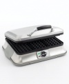 Golden brown and delicious, a set of six Belgian-style waffles emerge with deep pockets, ready to catch sweet syrup and fruit toppings. Large nonstick baking plates help prepare breakfast for the whole family in one go. Three-year limited warranty. Model WA-F6.