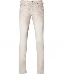 Work a contemporary edge into your cool casual look with True Religions distressed fine wale cords - Classic five-pocket style, button closure, belt loops - Straight leg, slim fit - Team with modern knit pullovers and boots, or dress up with blazers, button-downs and oxfords Work a contemporary edge into your cool casual look with True Religions distressed fine wale cords - Classic five-pocket style, button closure, belt loops - Straight leg, slim fit - Team with modern knit pullovers and boots, or dress up with blazers, button-downs and oxfords