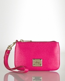 Carry your essentials in style with this textured leather wristlet from Lauren by Ralph Lauren. Carry your essentials in style with this textured leather wristlet from Lauren by Ralph Lauren.