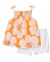 A bit of paradise. No matter what the weather is, she'll look like a tropical dream in this darling tank and short set from Carter's.