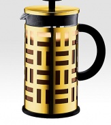 Developed to honor not only the great Irish designer Eileen Gray but also all of the coffee connoisseurs who frequent the bistros and cafes of Paris - Gray's adopted city. This elegant piece has all the wonderful advantages of French Press system- a solid, stainless steel frame protects the glass from knocks and bumps specifically designed to withstand the exacting conditions of busy cafe and restaurant use.8-cup/34-oz.