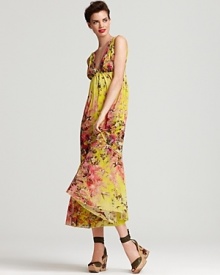 Jean Paul Gaultier Dress - Floral Printed V Neck