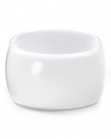 Always have something striking up your sleeve with this bold cuff from Kenneth Jay Lane. In white resin, this vintage-inspired style makes a nod to mod.