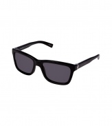 Chic and simple, Dolce & Gabbanas jet black sunglasses lend sleek edge to every outfit - Black acetate square-shaped frames, charcoal polarized lenses, silver-toned insert and printed logo on temples - Lens filter category 3 - Comes with a logo-embossed hard carrying case and drawstring pouch - A cool choice, perfect for wearing with everything from suits and tailored coats to sporty parkas and jeans