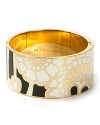 Let this kate spade new york bangle remind you of your true potential. The wide goldtone bracelet features a Florence Broadhurst floral pattern and interior engraving that reads: IN FULL BLOOM.